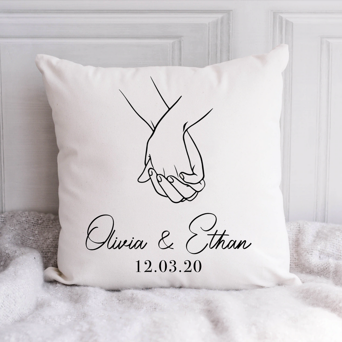 Throw Pillow Let's Stay in Bed Anniversary, Calligraphy, Home Decor,  Wedding Gift, Engagement Present, Newlywed Gift, Cushion Cover 