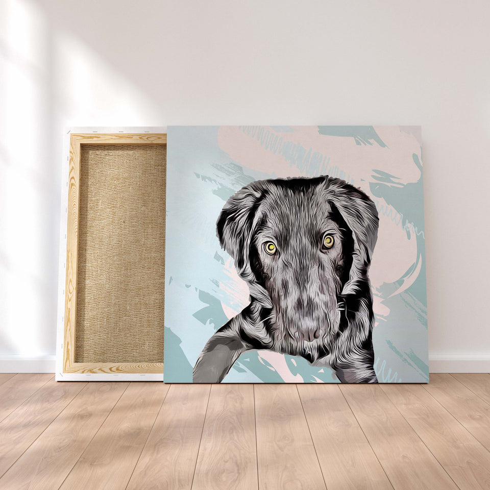 Custom Pet Portrait, Personalized Dog Portrait, Memorial Pet Gift,Unique Pet Canvas Print