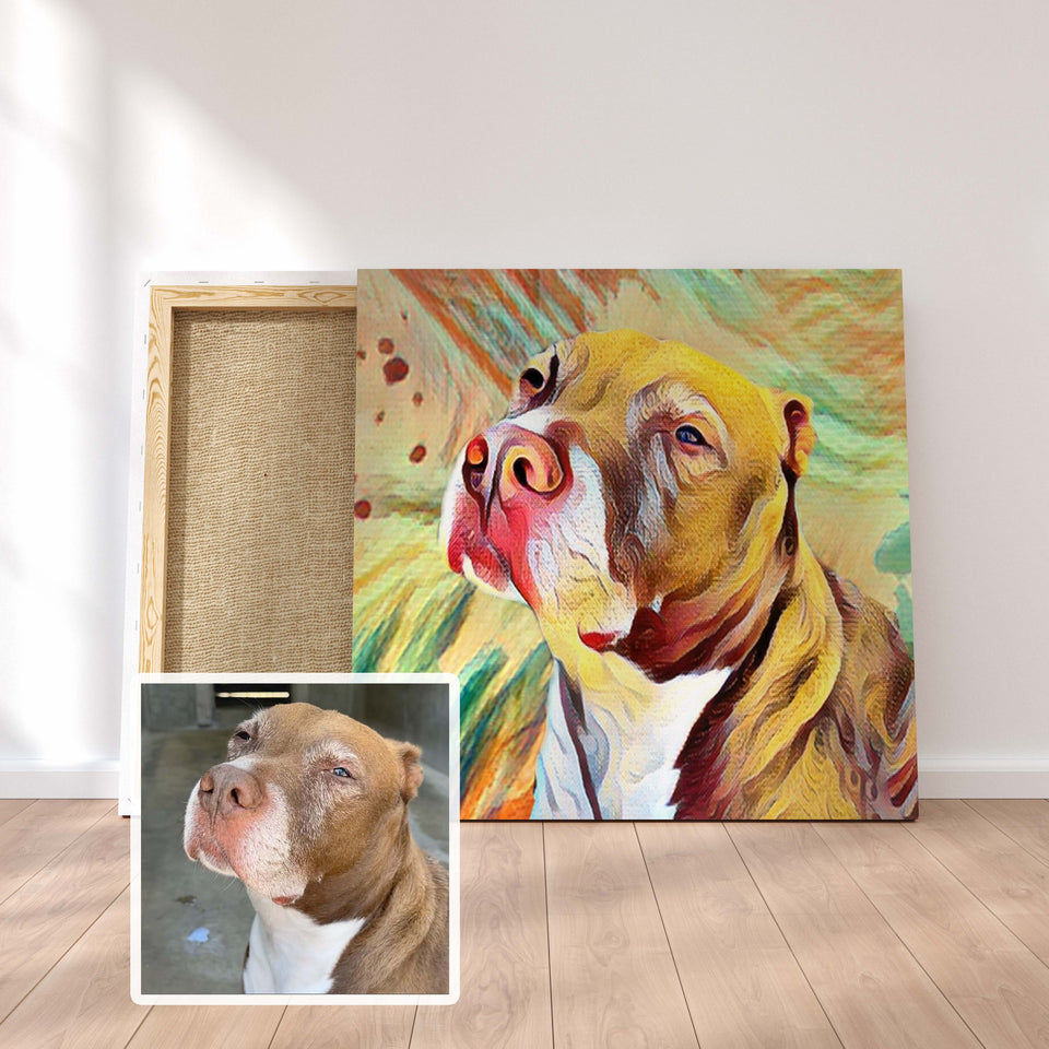 Custom Pet Portrait, Personalized Dog Portrait, Memorial Pet Gift,Unique Pet Canvas Print
