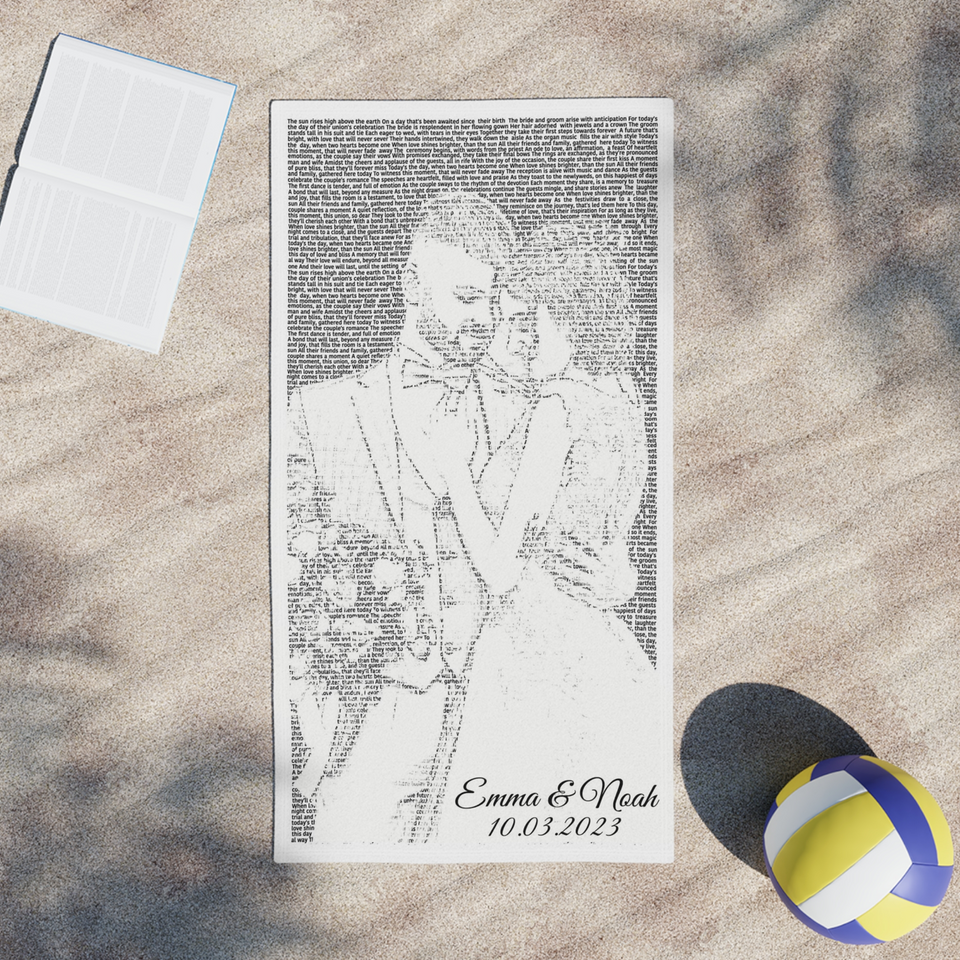 Wedding Gift Anniversary Gift Personalized Beach Towel Gift For Him Gift For Her Couple Gift Towel