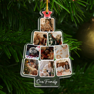 Personalized Family Photo Christmas Tree Ornament, Family Ornaments Acrylic Ornament