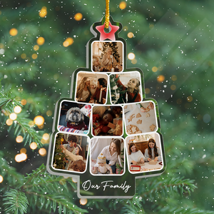 Personalized Family Photo Christmas Tree Ornament, Family Ornaments Acrylic Ornament
