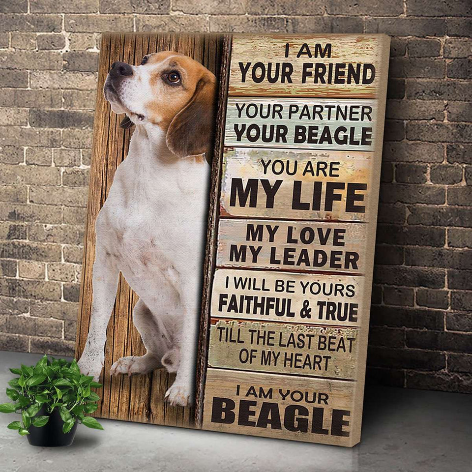 Beagle Dog Premium Wall Art Canvas, Dog Mom Gift, Dog Dad Gift, Pet Owner Gifts, Custom Dog Portrait Canvas