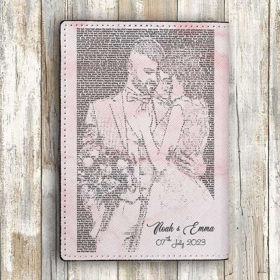 1st Anniversary Gift First Dance Lyrics First Dance Wedding Gift Songs Personalized Passport Holder
