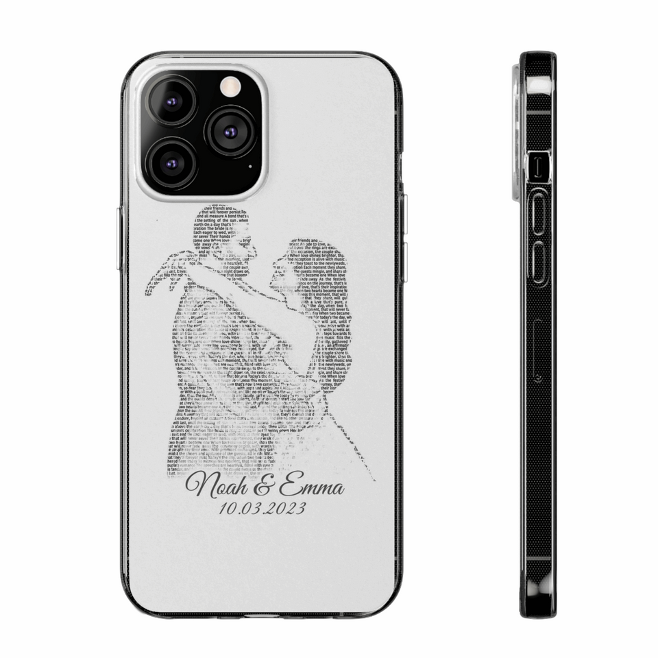 1st Anniversary Gift First Dance Lyrics First Dance Wedding Gift Songs Personalized Wedding Portrait Flexi Clear Phone Case