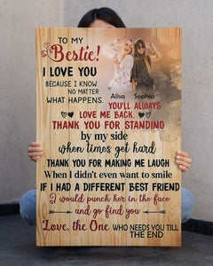 Bestie Gift, Best Friends Gift, Birthday Gifts for Best Friend, BFF Gift, To My Bestie Premium Canvas