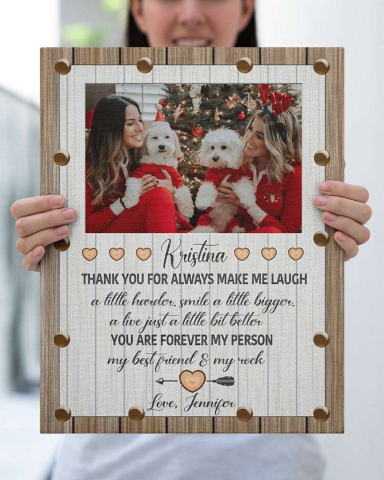 Christmas Best Friends Canvas, Christmas Canvas Gift for Best Friends, BFF Christmas Gift, Friendship Christmas Personalized Bestie Canvas Wall Art