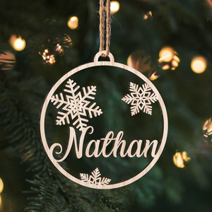 Christmas Ornament With Name, Custom Name Cut Out Wood Ornament, Holiday Christmas Gift