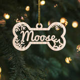 Personalized Dog Name Ornament, Holiday Ornament Pet, Pet Gift Laser Cut Ornament