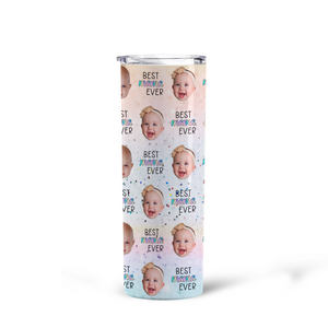 Custom Baby Face Skinny Tumbler, Gift For Mom, Gift For Grandma Skinny Tumbler