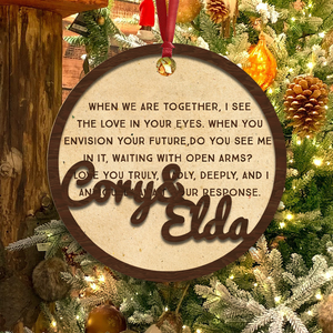 Custom Message Christmas Layered Wood Ornament, Gift For Family, Gift For Couple Ornament
