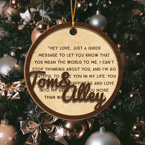 Custom Message Christmas Layered Wood Ornament, Gift For Family, Gift For Couple Ornament