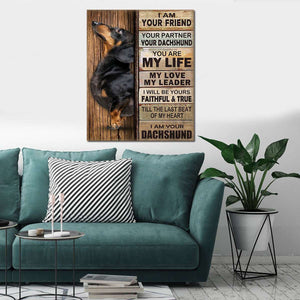Black Dachshund Dog Premium Wall Art Canvas, Dog Mom Gift, Dog Dad Gift, Pet Owner Gifts, Custom Dog Portrait Canvas