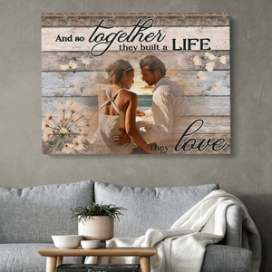 Couple Photo Gift, Gift For Him, Gift For Her, Husband/Wife Anniversary Wedding Premium Wall Art canvas - Anniversary Wedding Gifts