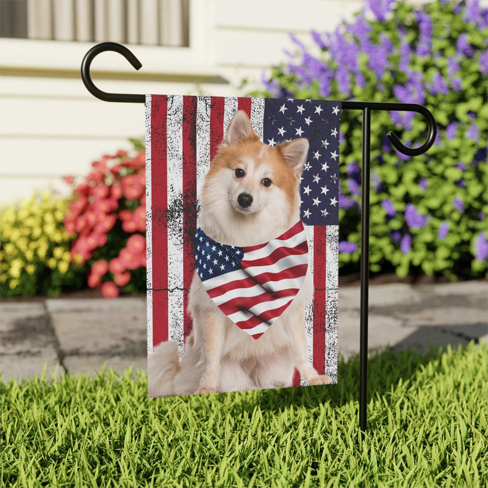 4th of July Dog Garden Flag, Custom Pet Photo House Flag, Patriotic Dog Decor, Personalized Flag