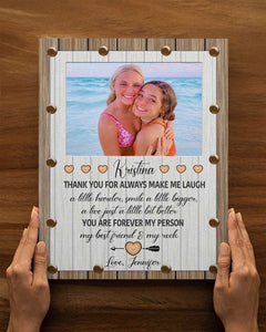 Best Friend Gift Personalized Canvas Wall Art, Bestie Gift Canvas, BFF Gift Canvas, Friendship Watercolor Canvas