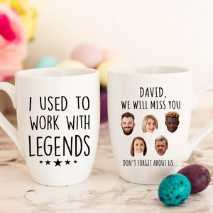 Coworker Retirement Latte Mug, I Used to Work With Legends, Funny Gift for Colleague Leaving Job