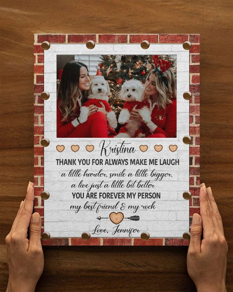 Christmas Best Friends Canvas, Christmas Canvas Gift for Best Friends, BFF Christmas Gift, Friendship Christmas Personalized Bestie Canvas Wall Art