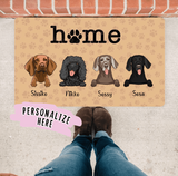 Home Dog Paw Personalized Door Mat, Dog Door Mat, Dog Paw Door Mat