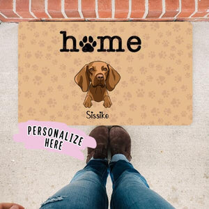 Home Dog Paw Personalized Door Mat, Dog Door Mat, Dog Paw Door Mat