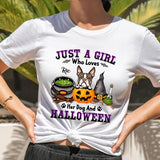 Personalized Just a Girl Who Loves Her Dog & Halloween Shirt, Halloween Dog Shirt