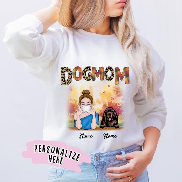 Personalized Dog Mom Fall Sweatshirt, Gift For Dog Lovers