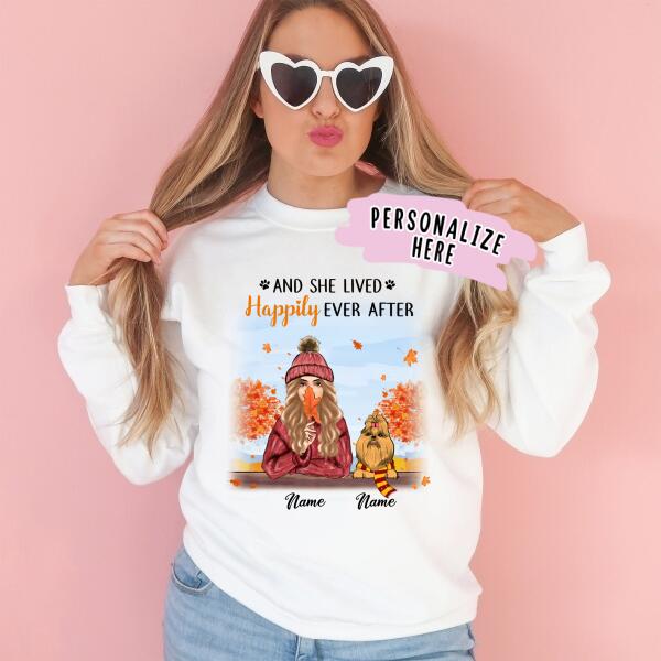 Personalized Dog Mom Fall Season Premium Sweatshirt, Dog Mom Gift, Gift For Dog Lovers