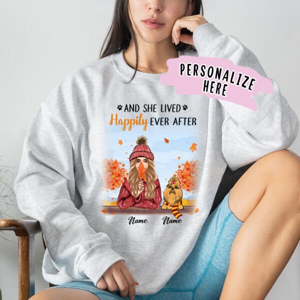 Personalized Dog Mom Fall Season Premium Sweatshirt, Dog Mom Gift, Gift For Dog Lovers