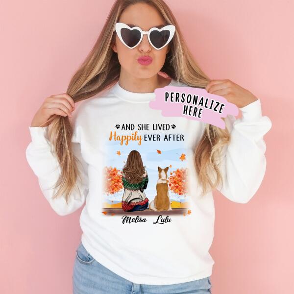 Personalized Dog Mom Fall Season Premium Sweatshirt, Dog Mom Gift, Gift for Dog Lovers