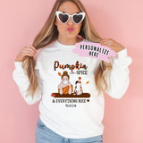 Personalized Fall Cat Mom Pumpkin Spice Premium Sweatshirt, Gift For Cat Lovers