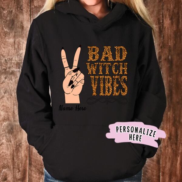 Personalized Halloween Premium Hoodie, Custom Bad Witch Vibe Halloween Gift, Gift For Her