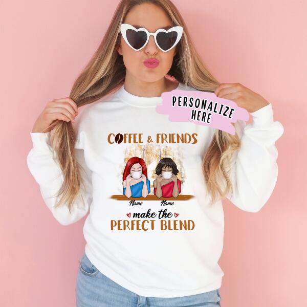 Personalized Fall Coffee Best Friends Premium Sweatshirt, Gift for Friends