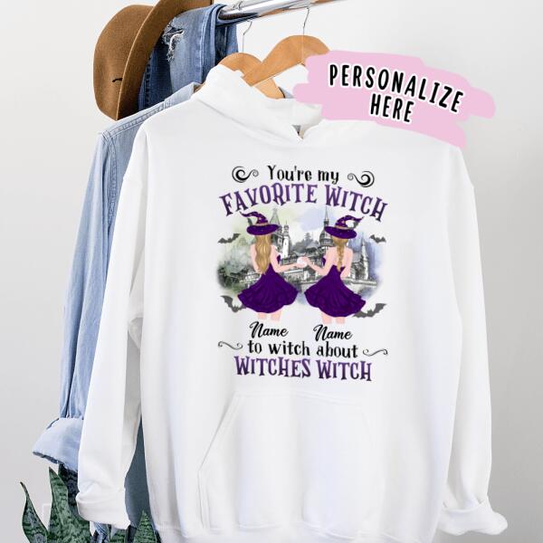 Personalized You're My Favorite Witch Best Friend Hoodie, Halloween Best Friends Hoodie