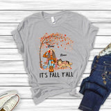 Personalized It's Fall Girl And Cat Premium Shirt, Gift For Cat Lovers