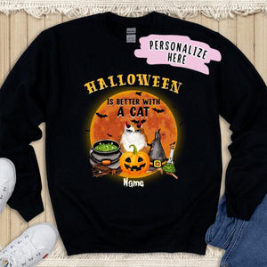 Personalized Halloween Is Better With A Cat Sweatshirt