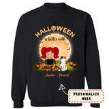 Personalized Halloween Is Better With Cats Sweatshirt, Custom Up To 3 Cats