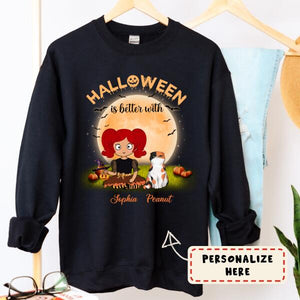 Personalized Halloween Is Better With Cats Sweatshirt, Custom Up To 3 Cats