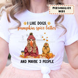 Personalized Fall I Like Dogs, Pumpkin spice lattes Premium Shirt