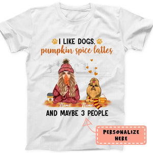 Personalized Fall I Like Dogs, Pumpkin spice lattes Premium Shirt