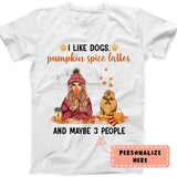 Personalized Fall I Like Dogs, Pumpkin spice lattes Premium Shirt