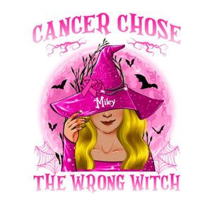 Personalized Halloween Cancer Chose The Wrong Witch Sweatshirt, Cancer Supporters Sweatshirt