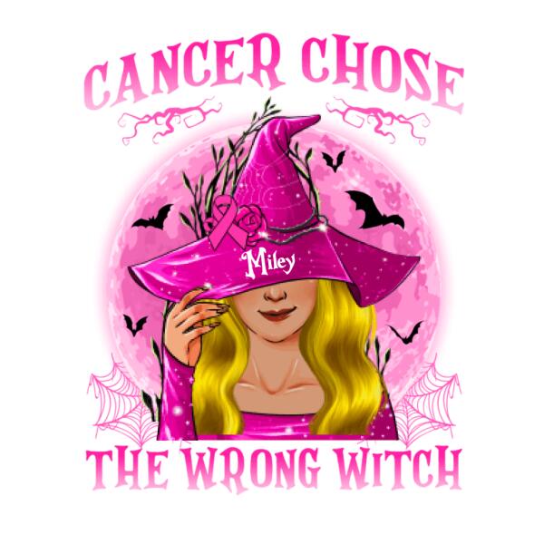 Personalized Halloween Cancer Chose The Wrong Witch Sweatshirt, Cancer Supporters Sweatshirt