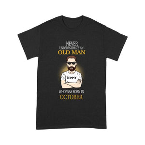 Personalized October Birthday Gift For Dad T-Shirt