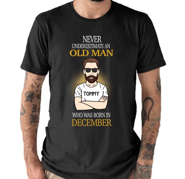 Personalized December Birthday Gift For Dad T-Shirt