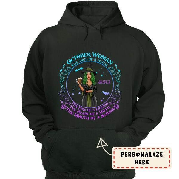 Personalized Witchy Birthday Gift Hoodie, October Birthday Hoodie, October Birthday Gift