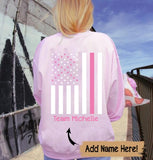 Team Name USA Flag Breast Cancer Awareness Month Sweatshirt