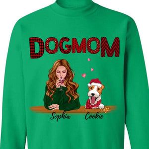 Personalized Dog Mom Christmas Sweatshirt, Gift For Dog Lovers