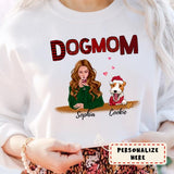 Personalized Dog Mom Christmas Sweatshirt, Gift For Dog Lovers