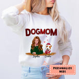 Personalized Dog Mom Christmas Sweatshirt, Gift For Dog Lovers