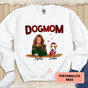 Personalized Dog Mom Christmas Sweatshirt, Gift For Dog Lovers